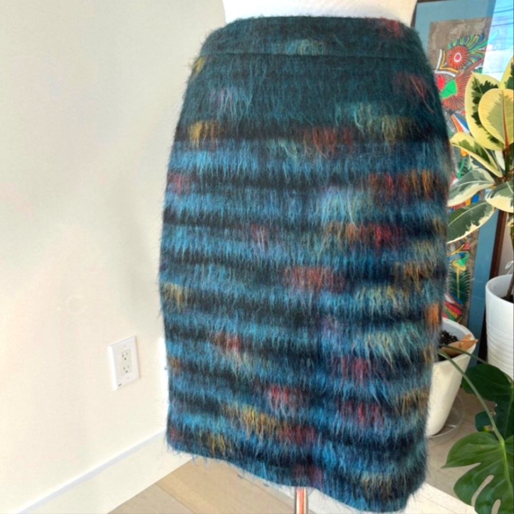 Anthropologie MAEVE Feathered Mohair Wool Pencil Skirt XS 2